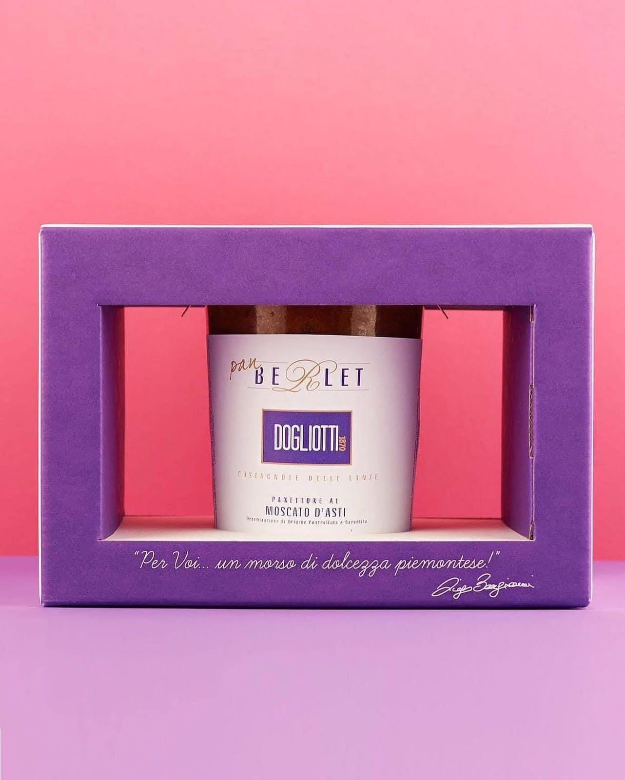 Pan Berlet, panettone al Moscato d'Asti, nella sua confezione